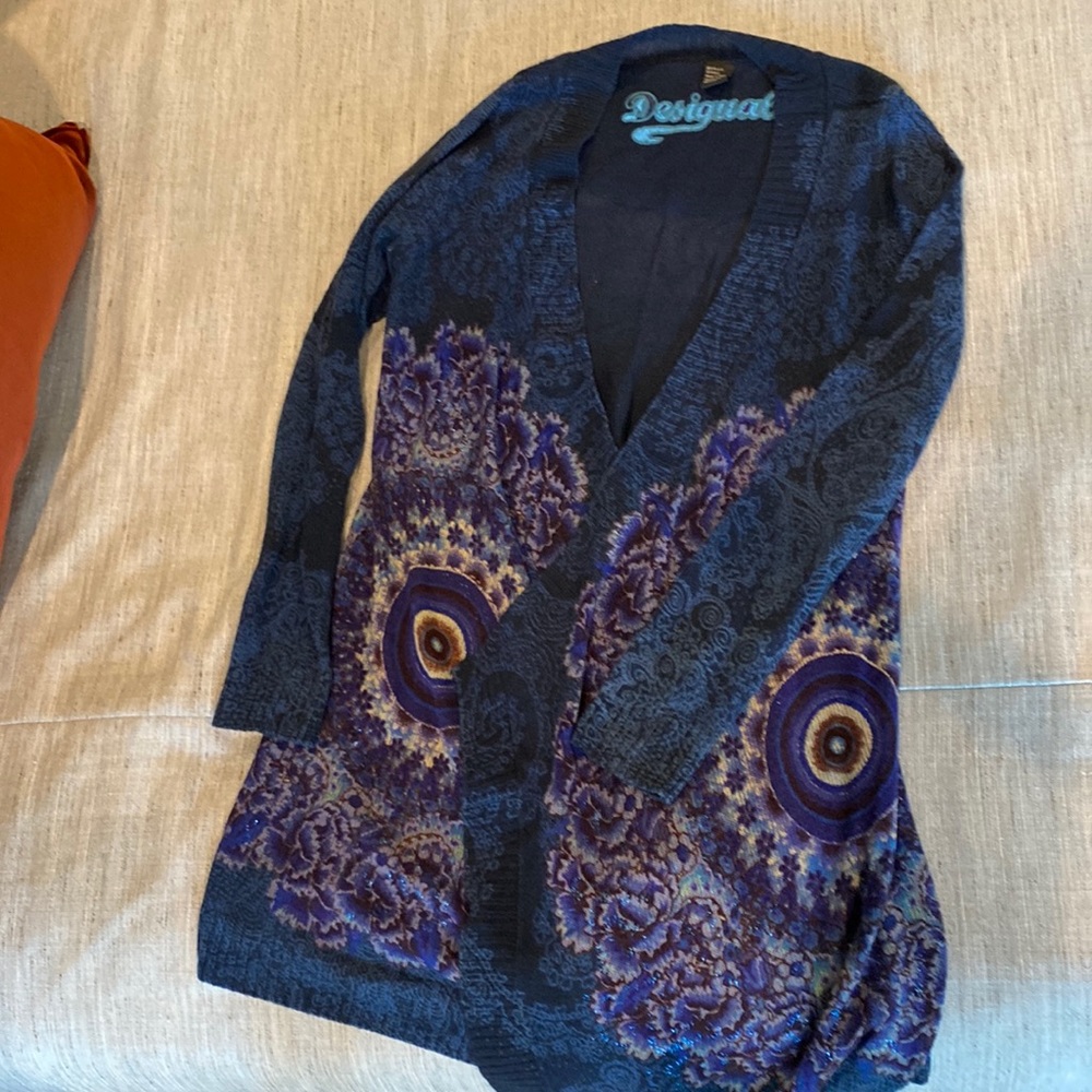 Dramatic Desigual Sweater Topper with Gorgeous Color Patterns